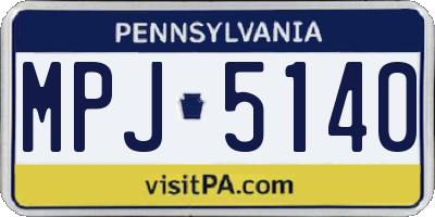 PA license plate MPJ5140