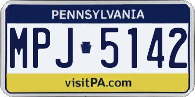 PA license plate MPJ5142