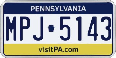 PA license plate MPJ5143