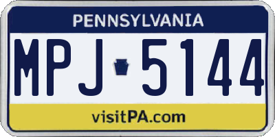 PA license plate MPJ5144
