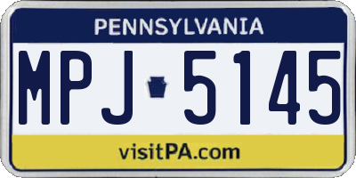 PA license plate MPJ5145