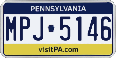 PA license plate MPJ5146