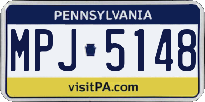 PA license plate MPJ5148