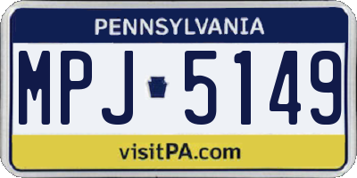PA license plate MPJ5149