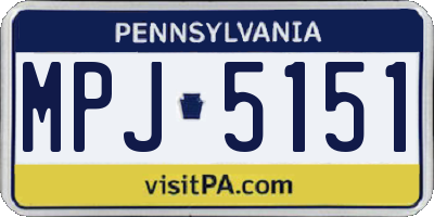 PA license plate MPJ5151