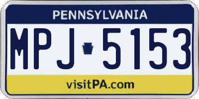 PA license plate MPJ5153