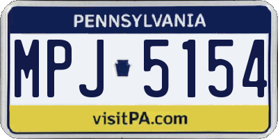 PA license plate MPJ5154