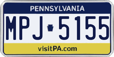 PA license plate MPJ5155