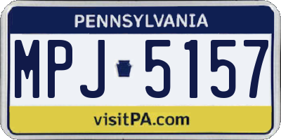 PA license plate MPJ5157