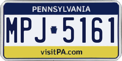 PA license plate MPJ5161