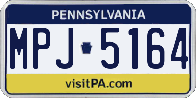 PA license plate MPJ5164