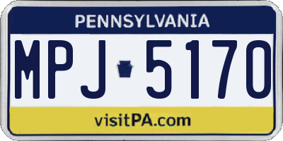 PA license plate MPJ5170