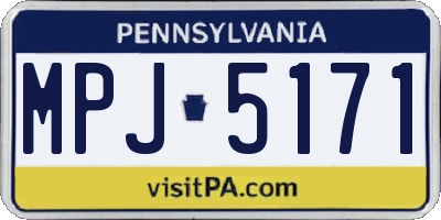PA license plate MPJ5171