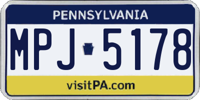 PA license plate MPJ5178