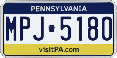 PA license plate MPJ5180