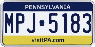 PA license plate MPJ5183