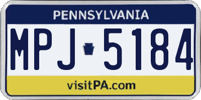 PA license plate MPJ5184