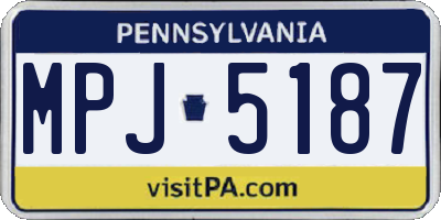 PA license plate MPJ5187