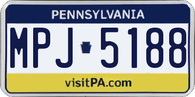 PA license plate MPJ5188