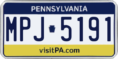 PA license plate MPJ5191
