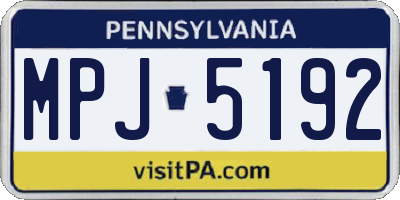 PA license plate MPJ5192