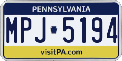 PA license plate MPJ5194