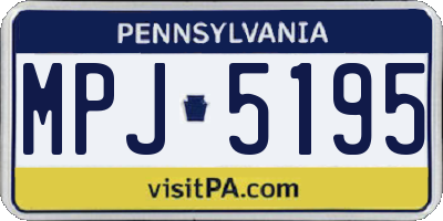 PA license plate MPJ5195