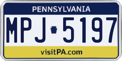 PA license plate MPJ5197