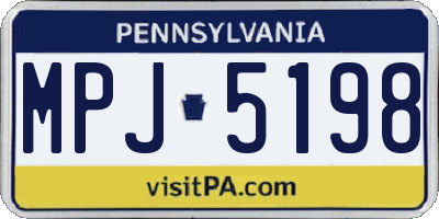 PA license plate MPJ5198
