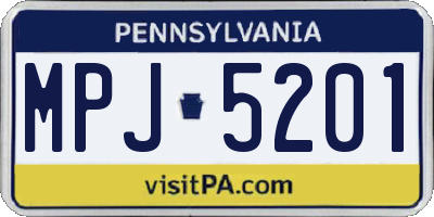 PA license plate MPJ5201