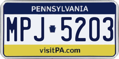 PA license plate MPJ5203