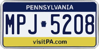PA license plate MPJ5208