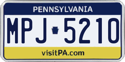 PA license plate MPJ5210