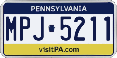 PA license plate MPJ5211