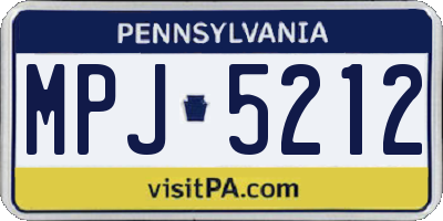 PA license plate MPJ5212