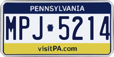 PA license plate MPJ5214