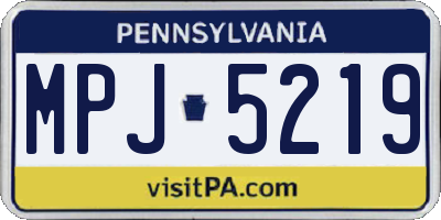 PA license plate MPJ5219