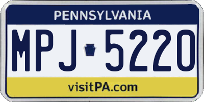 PA license plate MPJ5220