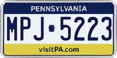 PA license plate MPJ5223