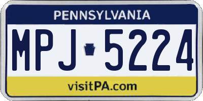 PA license plate MPJ5224