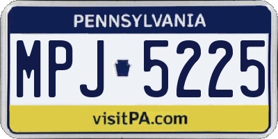 PA license plate MPJ5225