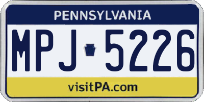 PA license plate MPJ5226