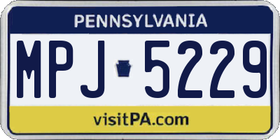 PA license plate MPJ5229