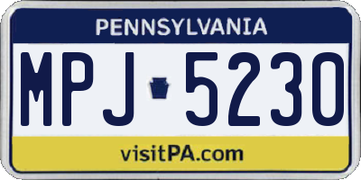 PA license plate MPJ5230