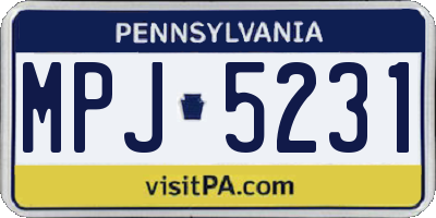 PA license plate MPJ5231