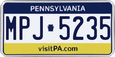 PA license plate MPJ5235