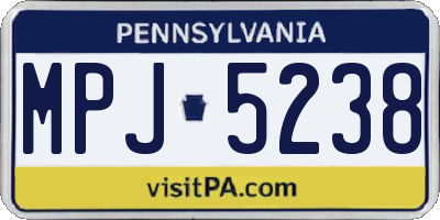 PA license plate MPJ5238