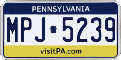 PA license plate MPJ5239