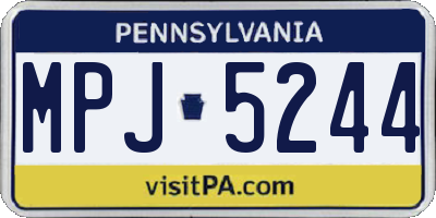 PA license plate MPJ5244
