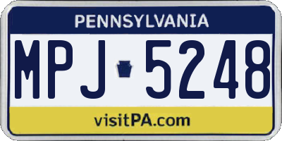PA license plate MPJ5248
